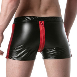 Short avec zip BRUT Noir-Rouge 2