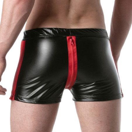 Short avec zip BRUT Noir-Rouge