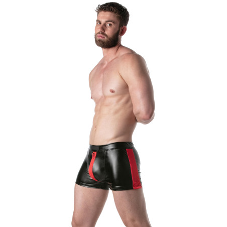 Short avec zip BRUT Noir-Rouge