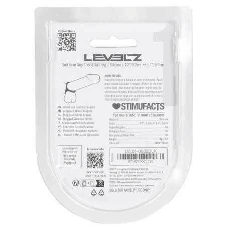 Ballstretcher silicone BEAD GRIP Noir de Levelz