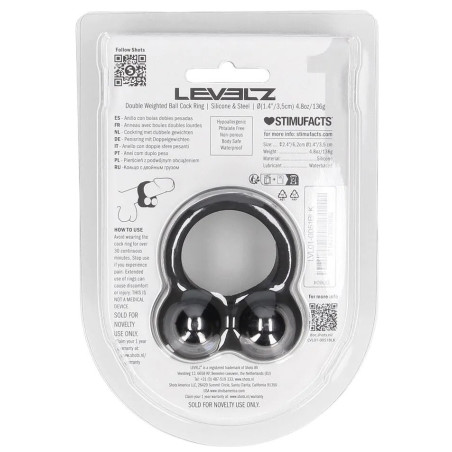 Cockring lesté DUO WEIGHT de Levelz 136 grammes