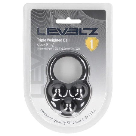 Cockring lesté TRI WEIGHT de Levelz 190 grammes