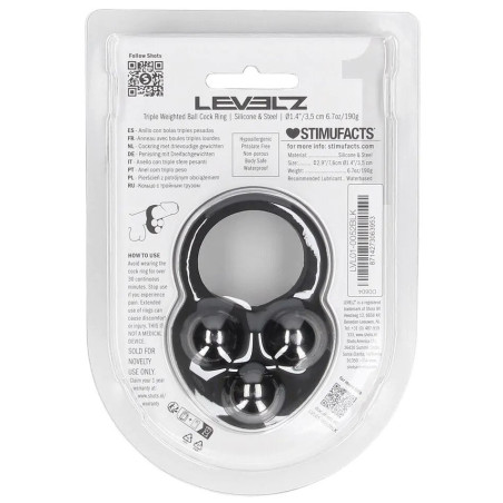 Cockring lesté TRI WEIGHT de Levelz 190 grammes