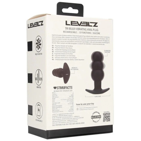 Plug anal Vibrant TRIBULB de Levelz 11 x 4.4 cm