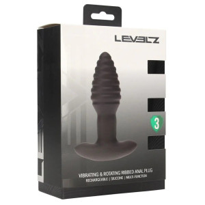 Plug vibrant ROTATE RIBBED de Levelz  10.5 x 3.9 cm