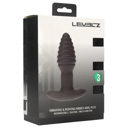 Plug vibrant ROTATE RIBBED de Levelz  10.5 x 3.9 cm