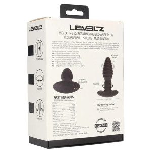 Plug vibrant ROTATE RIBBED de Levelz  10.5 x 3.9 cm