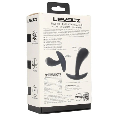 Plug prostatique Vibrant POINT VIBE M de Levelz 10 x 3.5 cm