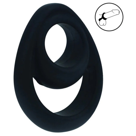 Ballstretcher Silicone DOUBLE ERGO Noir de Levelz