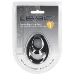 Ballstretcher Silicone DOUBLE ERGO Noir de Levelz 2