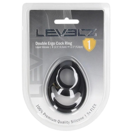 Ballstretcher Silicone DOUBLE ERGO Noir de Levelz