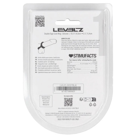 Ballstretcher Silicone DOUBLE ERGO Noir de Levelz