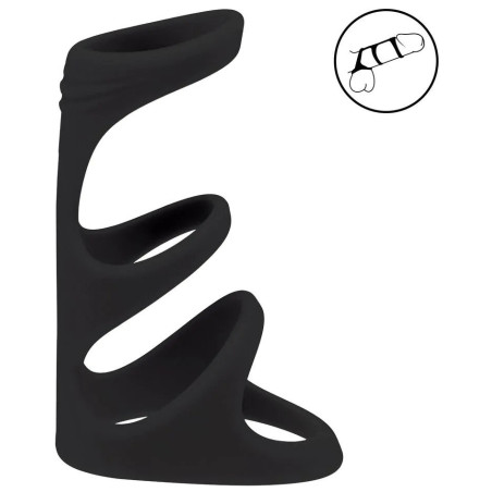 Anneau pénien 3-LOOP noir de Levelz 7.5 cm