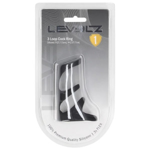 Anneau pénien 3-LOOP noir de Levelz 7.5 cm