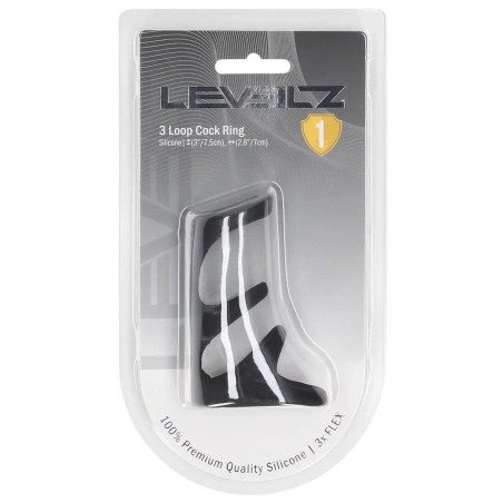 Anneau pénien 3-LOOP noir de Levelz 7.5 cm