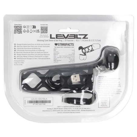 Gaine de pénis Vibrante CAGE VIBE de Levelz 10 Vibrations