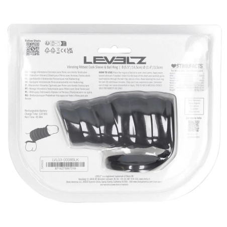 Gaine de pénis  Vibrante SLEERIB de Levelz 10 x 5 cm