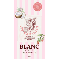 Tablette de Chocolat Aphrodisiaque BLANC Coco & Baie de Goji 100g 2