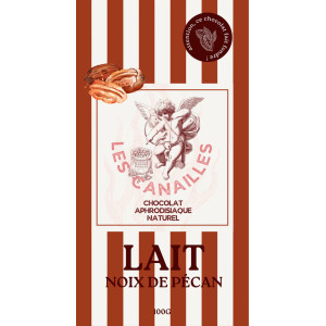 Tablette de Chocolat Aphrodisiaque LAIT Noix de Pécan 100g