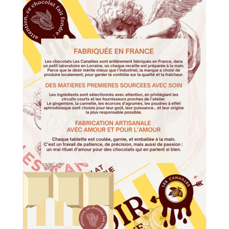 Tablette de Chocolat Aphrodisiaque LAIT Noix de Pécan 100g