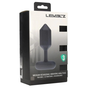 Plug anal Vibrant HEXAGONASS M de Levelz 10 x 3.5 cm
