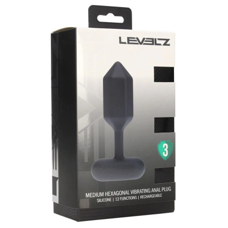 Plug anal Vibrant HEXAGONASS M de Levelz 10 x 3.5 cm