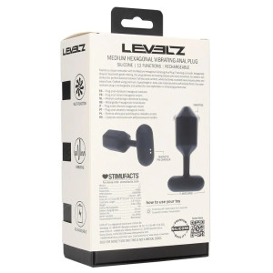 Plug anal Vibrant HEXAGONASS M de Levelz 10 x 3.5 cm