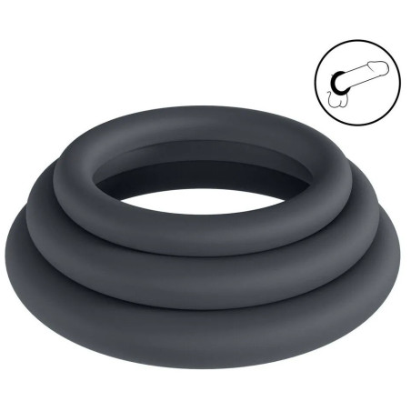 Lot de 3 Cockrings Silicone CLASSIC LEVELZ 23-30 mm