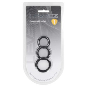 Lot de 3 Cockrings Silicone CLASSIC LEVELZ 23-30 mm