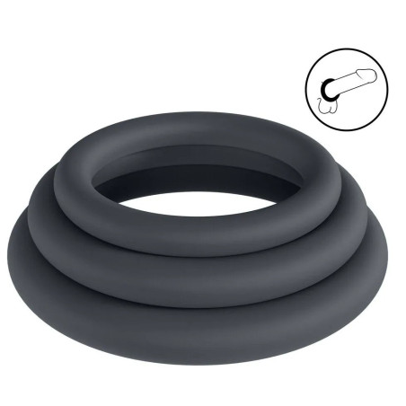 Lot de 3 Cockrings en silicone CLASSIC LEVELZ 33-39 mm