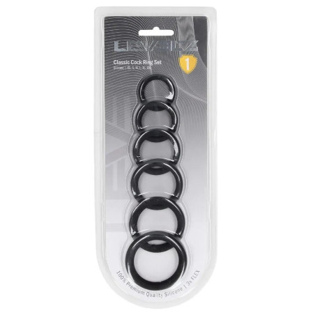 Lot de 6 Cockrings silicone CLASSIC LEVELZ 23-39 mm