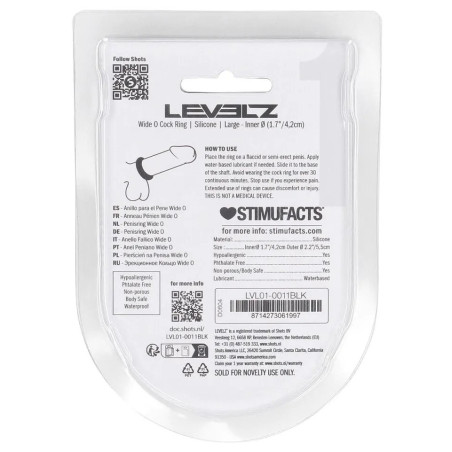 Cockring silicone WIDE-O L de Levelz - Diamètre 42 mm