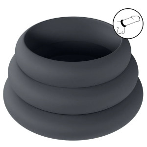Lot de 3 Cockrings en silicone WIDE-O - Diamètre 30 à 42 mm