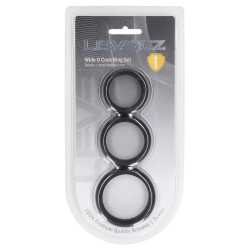 Lot de 3 Cockrings en silicone WIDE-O - Diamètre 30 à 42 mm 2