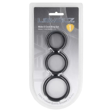 Lot de 3 Cockrings en silicone WIDE-O - Diamètre 30 à 42 mm