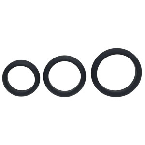 Lot de 3 Cockrings en silicone WIDE-O - Diamètre 30 à 42 mm