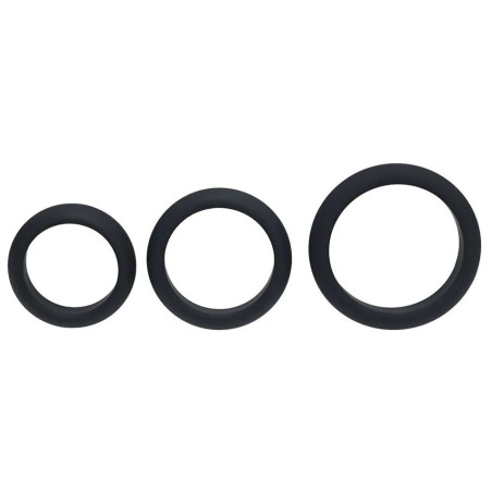 Lot de 3 Cockrings en silicone WIDE-O - Diamètre 30 à 42 mm