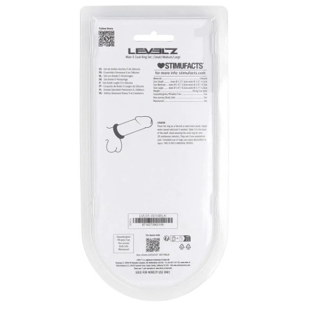 Lot de 3 Cockrings en silicone WIDE-O - Diamètre 30 à 42 mm