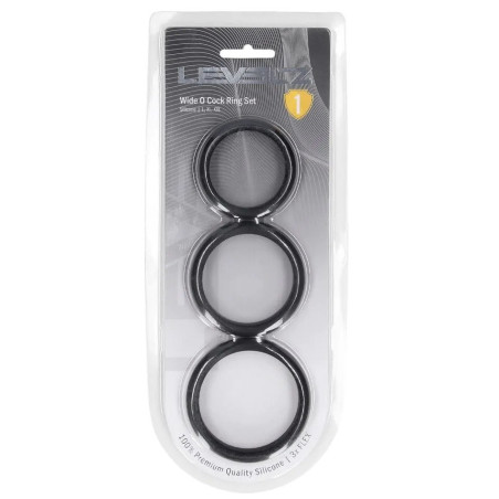 Lot de 3 Cockrings en silicone WIDE-O 42-55mm de Levelz