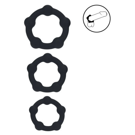 Lot de 3 Cockrings avec boules BEADCOCK de Levelz
