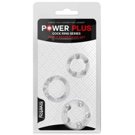 Lot de 3 cockrings Power Plus en TPE souple Transparent 2