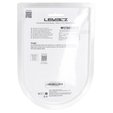 Plug prostatique FULL RIPPLE de 9 x 3.8 cm par Levelz