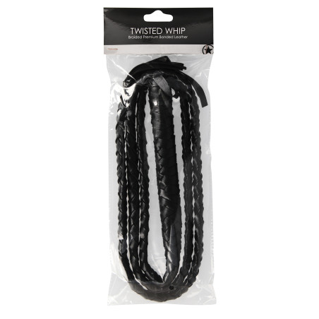 Fouet 1m40 en simili cuir Forme Torsades