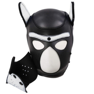 Cagoule PUPPY en néoprène Noir et Blanc