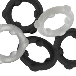 Lot de 5 Cockrings SPINNER Noir-Blanc de Oxballs 2