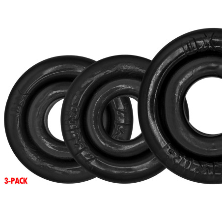 Lot de 3 Cockrings RIMRINGZ Noirs de Oxballs