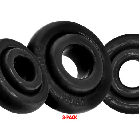 Lot de 3 Cockrings RIMRINGZ Noirs de Oxballs