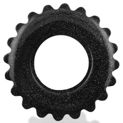 Cockring PLUSHY Noir métallisé de Oxballs - Diamètre 26 mm