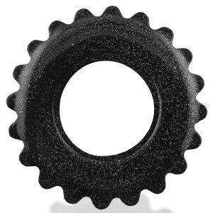 Cockring PLUSHY Noir métallisé de Oxballs - Diamètre 26 mm
