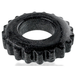 Cockring PLUSHY Noir métallisé de Oxballs - Diamètre 26 mm